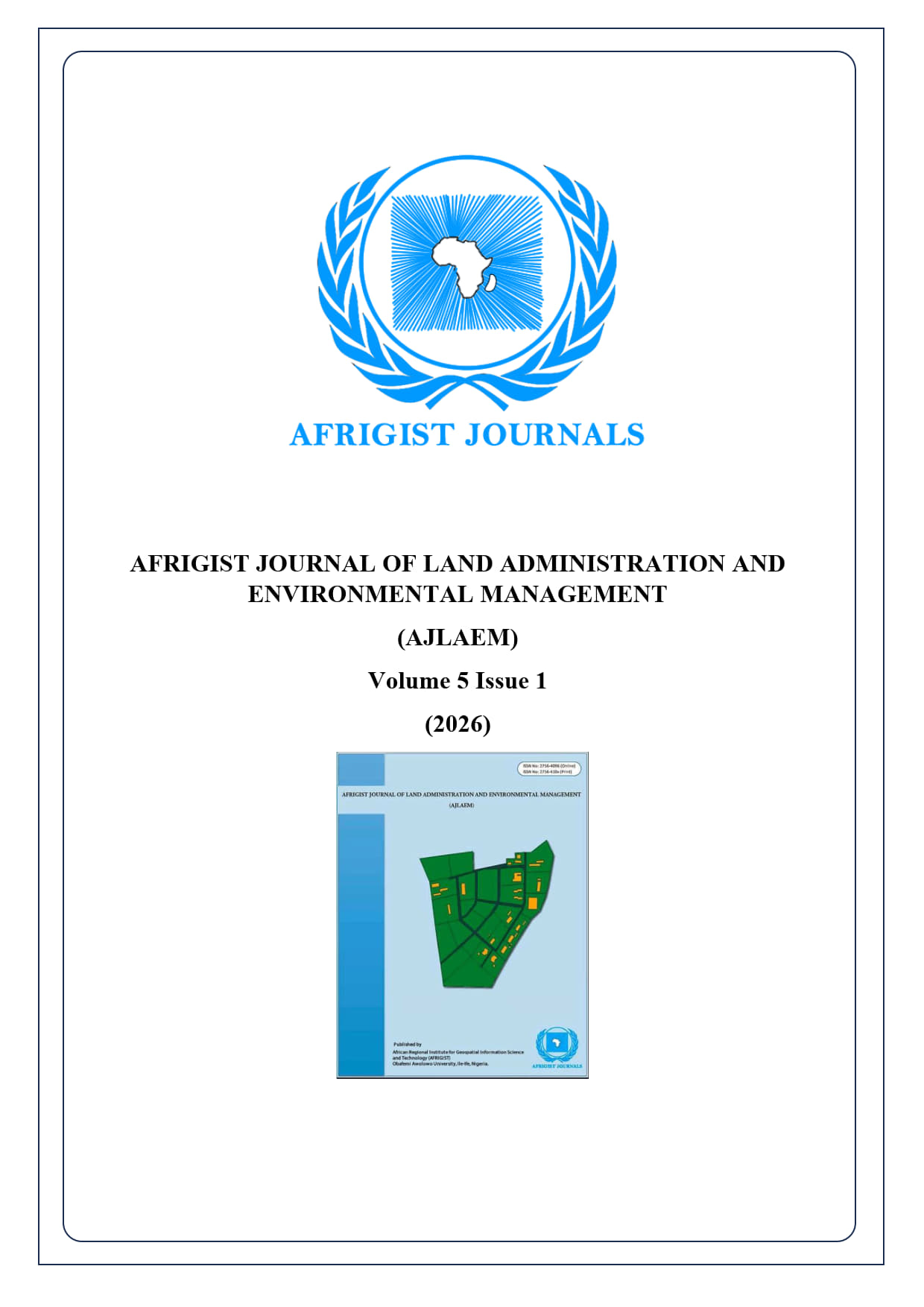AFRIGIST Journal of Land Administration and Environmental Management